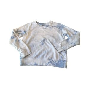 Faherty Womans Bells Crewneck Raglan Tie Dye‎ Sweatshirt Size XS White Blue